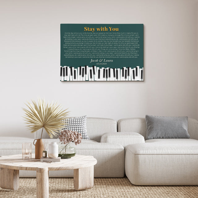 Vintage Green Piano Design Canvas Print
