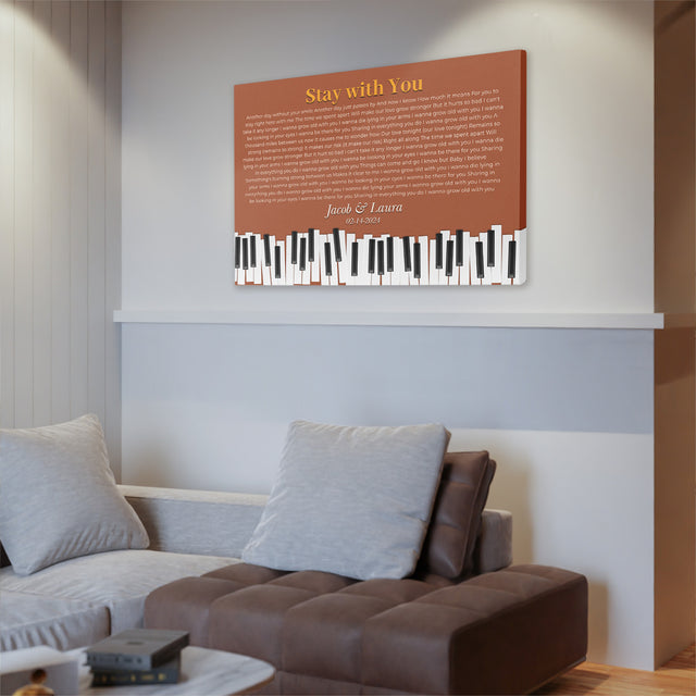 Vintage Orange Piano Design Canvas Print