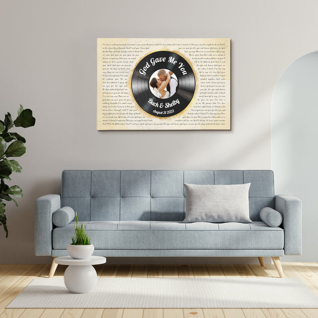 Custom Vinyl Record & Photo to Watercolor Canvas