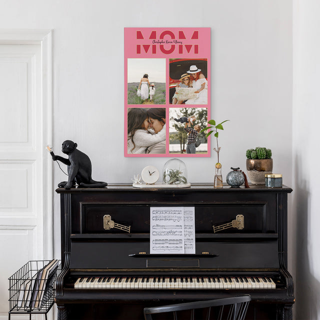 Mom Photo Collage Canvas Wall Art Custom 4 Pictures