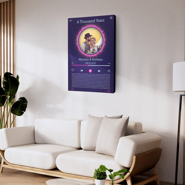 Custom Song Lyrics, Upload Photo, Customizable Text