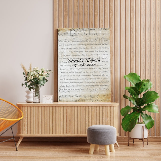 Custom Song Lyrics, Customizable Name And Date Canvas Wall Art