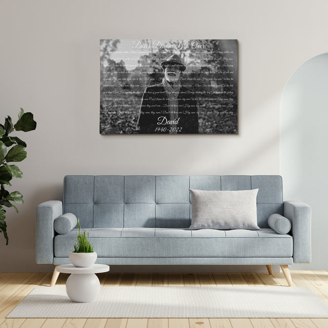 Personalized Song Lyrics On Canvas, Custom Photo & Date, Memorial Gifts