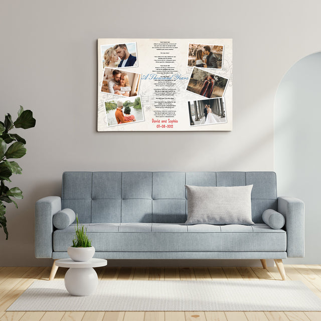 Custom Song Lyrics, Personalized Name And Text, Upload Photo, Canvas Wall Art