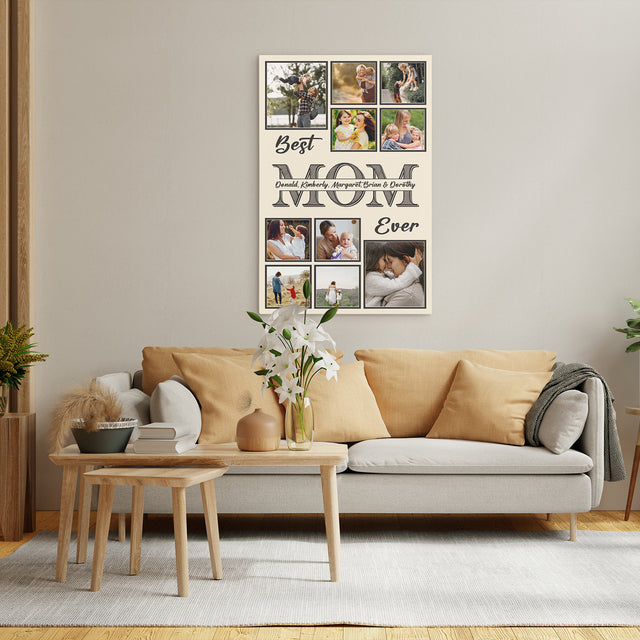 Personalized Best Mom Ever Photo Collage Canvas Custom 10 Pictures