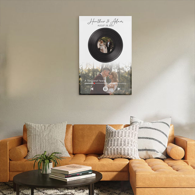 Personalized Vinyl Record Canvas, Music On Canvas, Custom Wedding Gifts