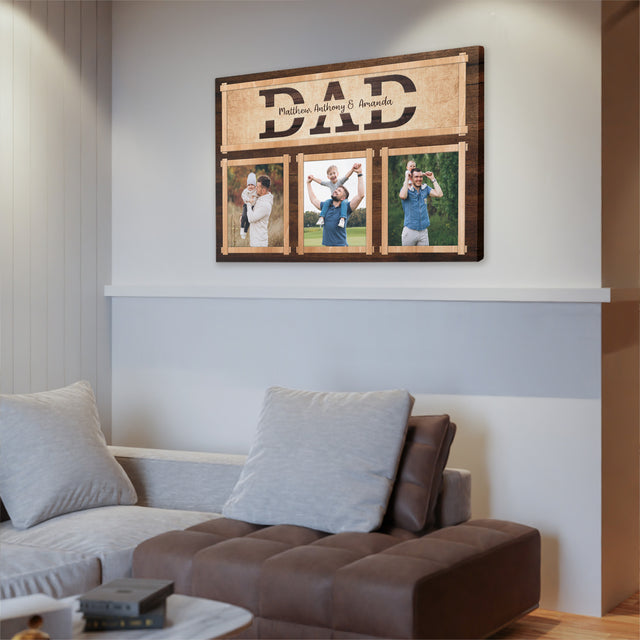 Dad Vertical Photo Collage Canvas Wall Art