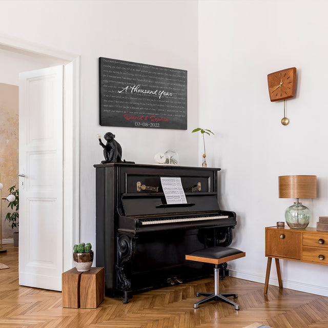 Custom Song Lyrics And Customizable Text Black Background Canvas
