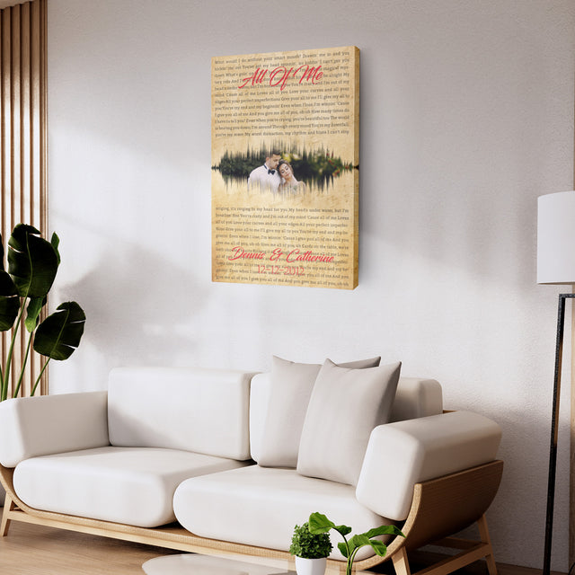 Custom Song Lyrics, Upload Photo, Canvas Wall Art