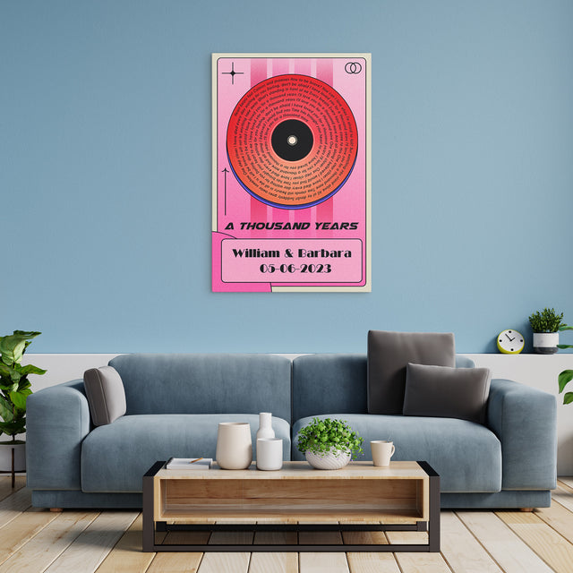 Retro Song Lyrics Canvas - Personalized Song Lyrics Modern Style