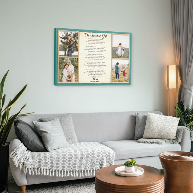 Mom Photo Song Lyrics Canvas Print Custom 4 Pictures