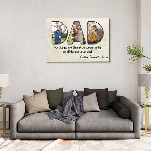 Dad Letter Photo Canvas Print