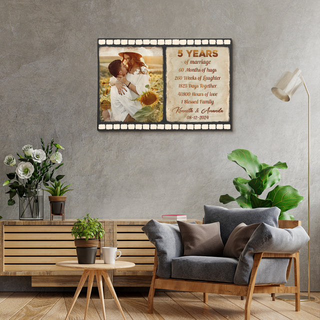 Custom Song Lyrics Photo Anniversary Canvas Print