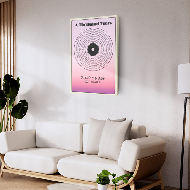 Purple Haze Melody Canvas, Customize Song Lyrics & Name Wall Art