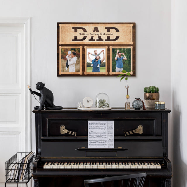 Dad Vertical Photo Collage Canvas Wall Art