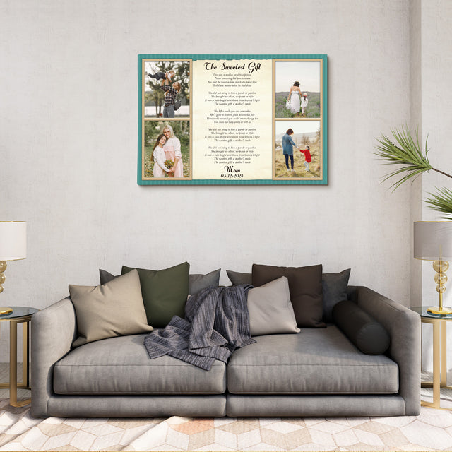 Mom Photo Song Lyrics Canvas Print Custom 4 Pictures