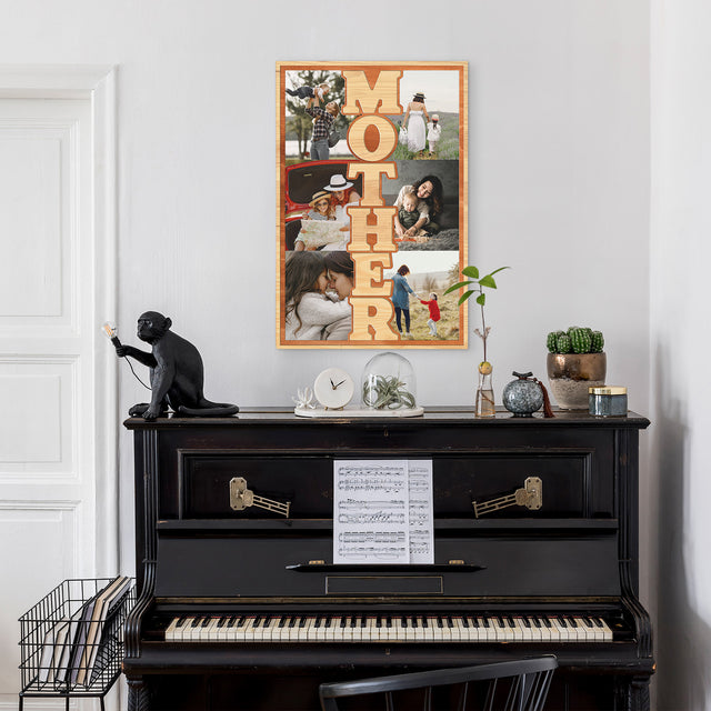 Mother Photo Collage Canvas Print Custom 6 Pictures