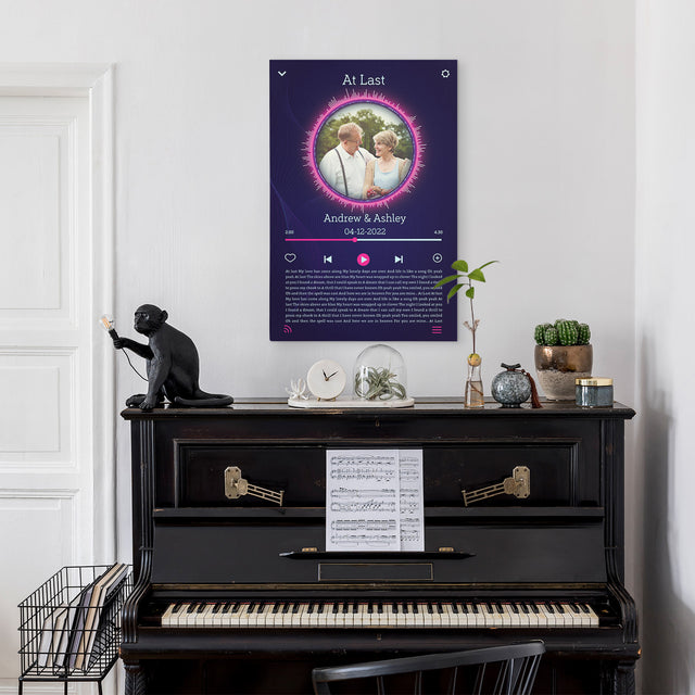 Custom Song Lyrics, Upload Photo, Customizable Text