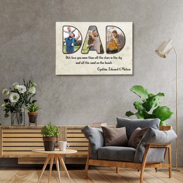 Dad Letter Photo Canvas Print