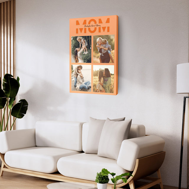Mom Photo Collage Canvas Wall Art Custom 4 Pictures