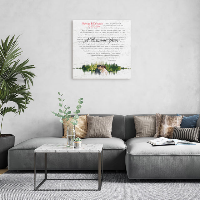 Custom Song Lyrics And Text, Heart Art , Upload Photo, Canvas Wall Art