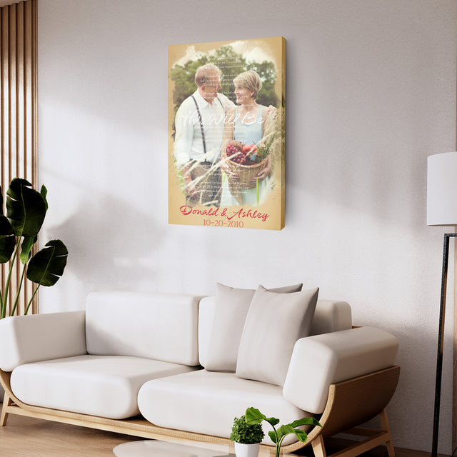 Custom Song Lyrics And Photo, Customizable Text And Song Name Canvas