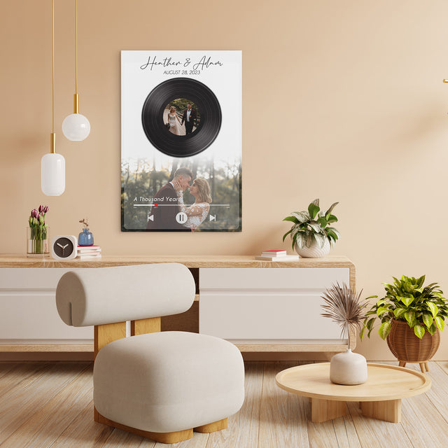 Personalized Vinyl Record Canvas, Music On Canvas, Custom Wedding Gifts
