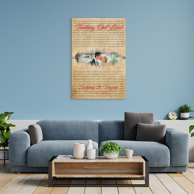 Custom Song Lyrics, Upload Photo, Canvas Wall Art