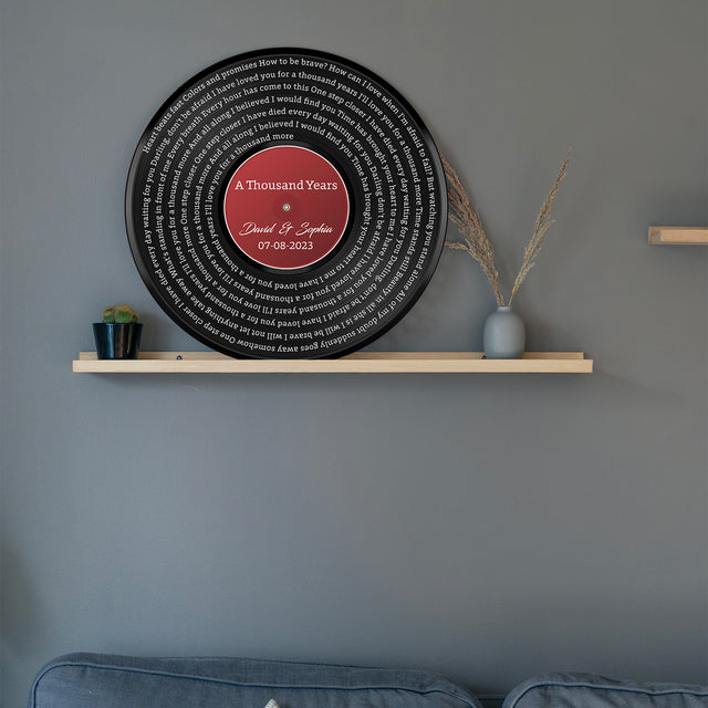 Custom Song Lyrics, Vinyl Record, Customizable Song Name And Text Round Wood Sign