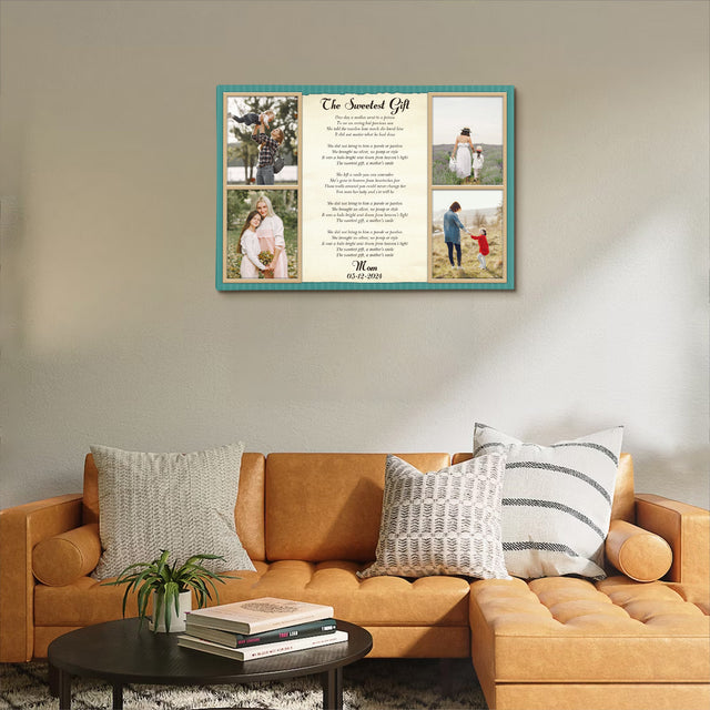 Mom Photo Song Lyrics Canvas Print Custom 4 Pictures