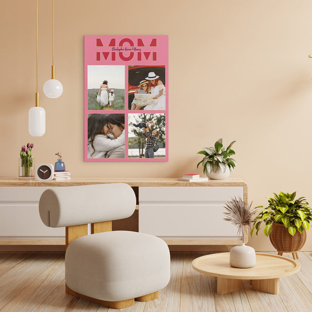 Mom Photo Collage Canvas Wall Art Custom 4 Pictures