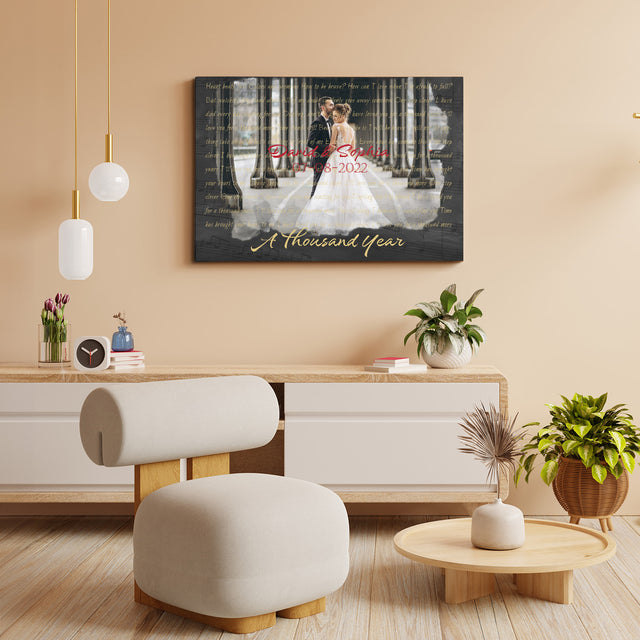 Custom Song Lyrics, Upload Photo, Customizable Song Name And Text Canvas