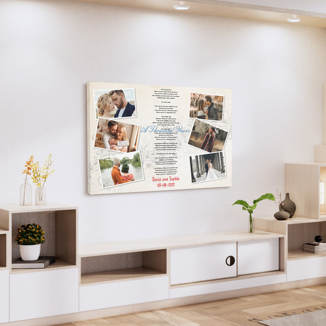 Custom Song Lyrics, Personalized Name And Text, Upload Photo, Canvas Wall Art