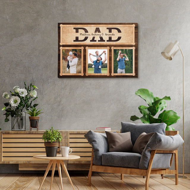 Dad Vertical Photo Collage Canvas Wall Art