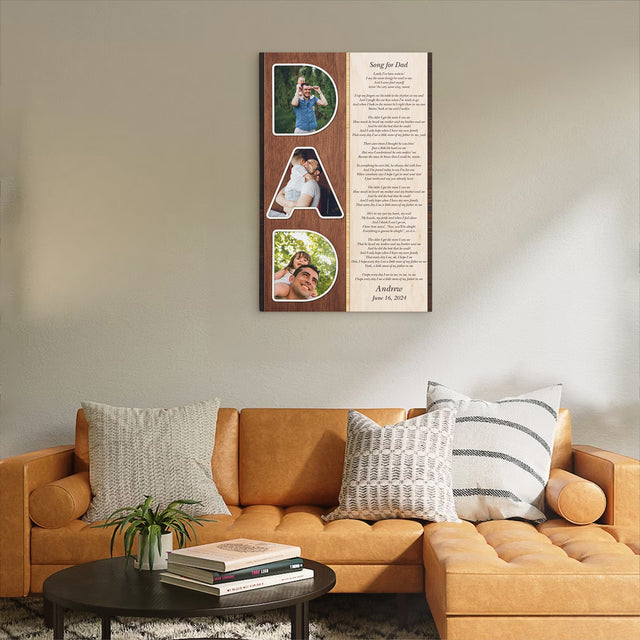 Dad Letter Photo Vertical Canvas Wall Art
