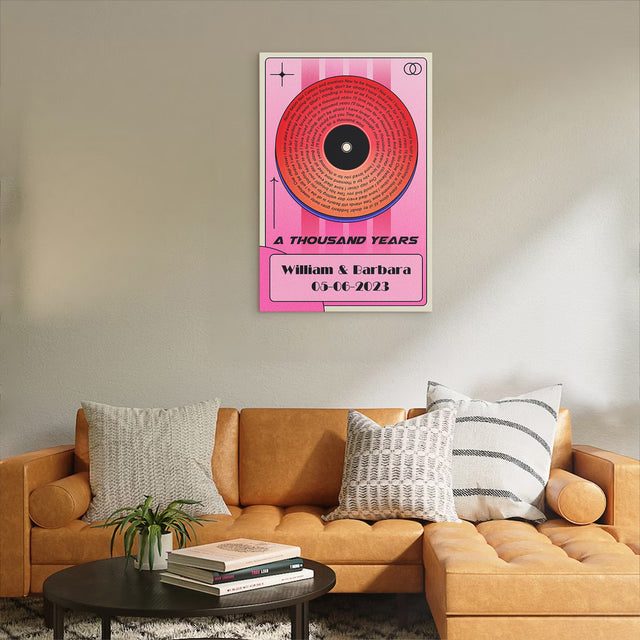 Retro Song Lyrics Canvas - Personalized Song Lyrics Modern Style