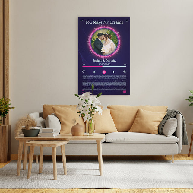 Custom Song Lyrics, Upload Photo, Customizable Text