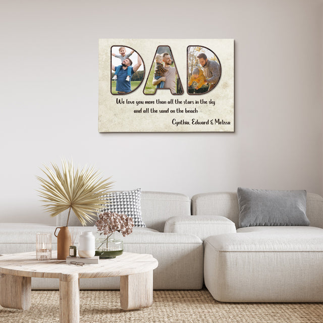 Dad Letter Photo Canvas Print