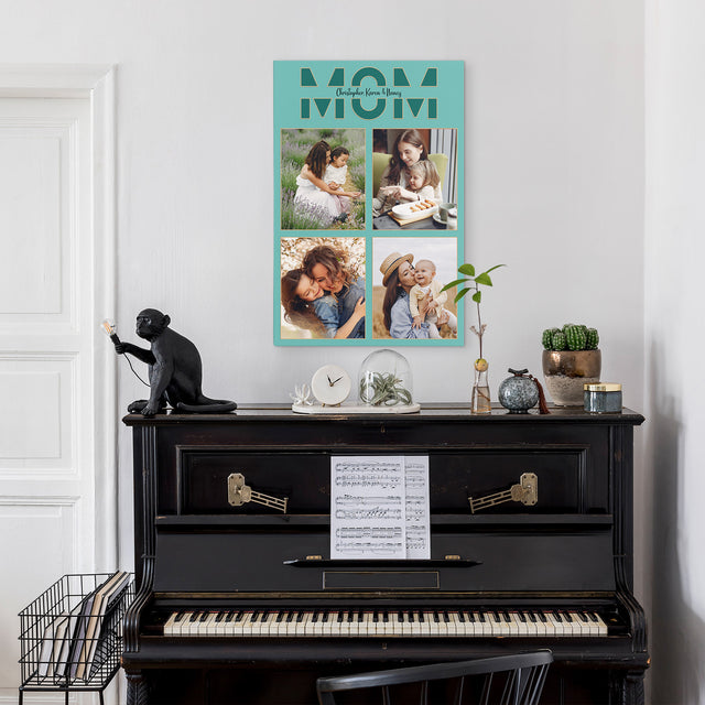 Mom Photo Collage Canvas Wall Art Custom 4 Pictures
