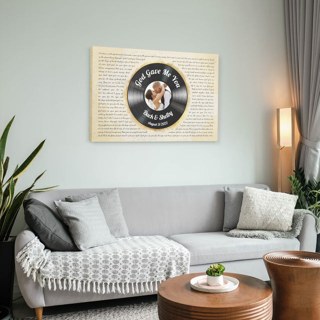 Custom Vinyl Record & Photo to Watercolor Canvas