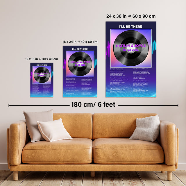 Personalized Song Lyrics Vinyl Record Framed Art Print