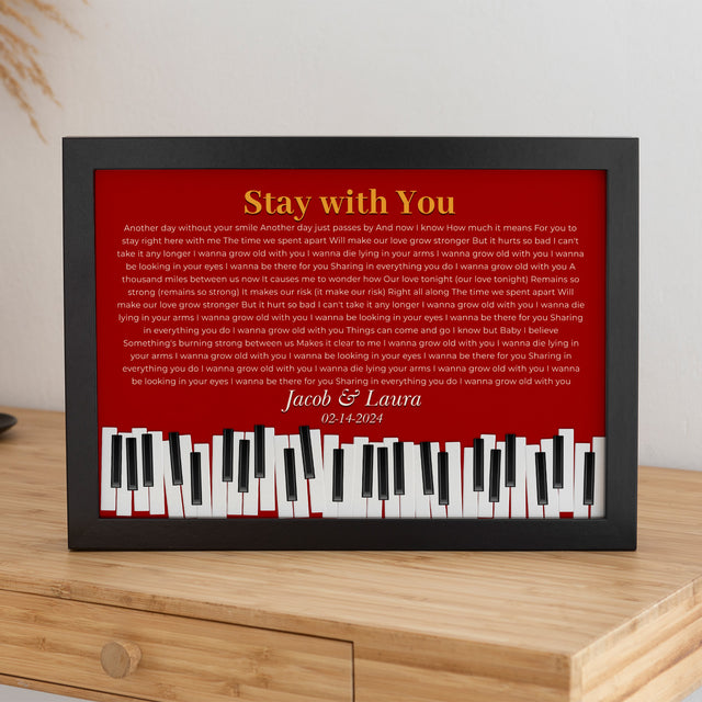 Custom Vintage Maroon Piano Design Framed Art Print