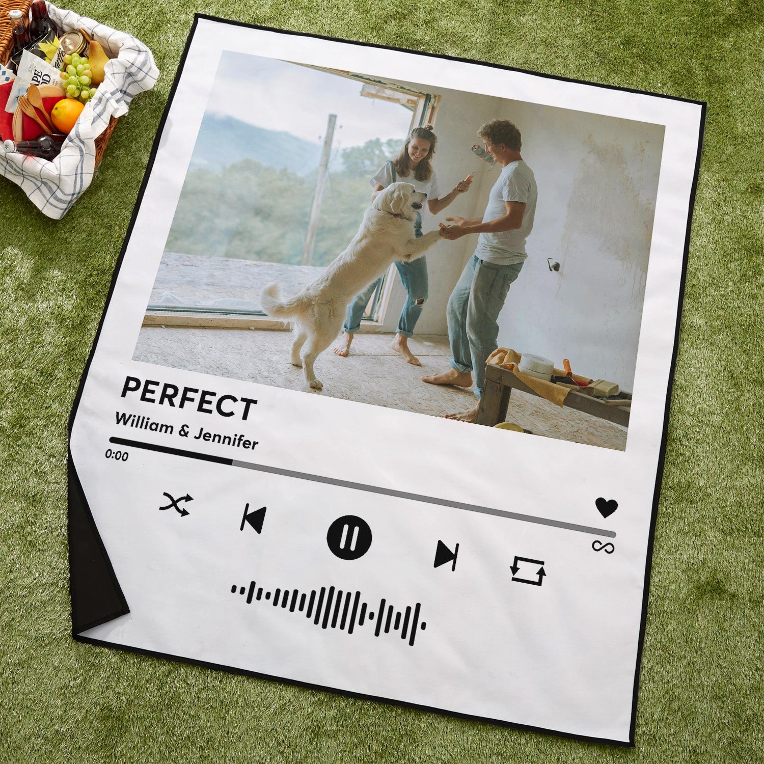 Custom Song Player Picnic Blanket