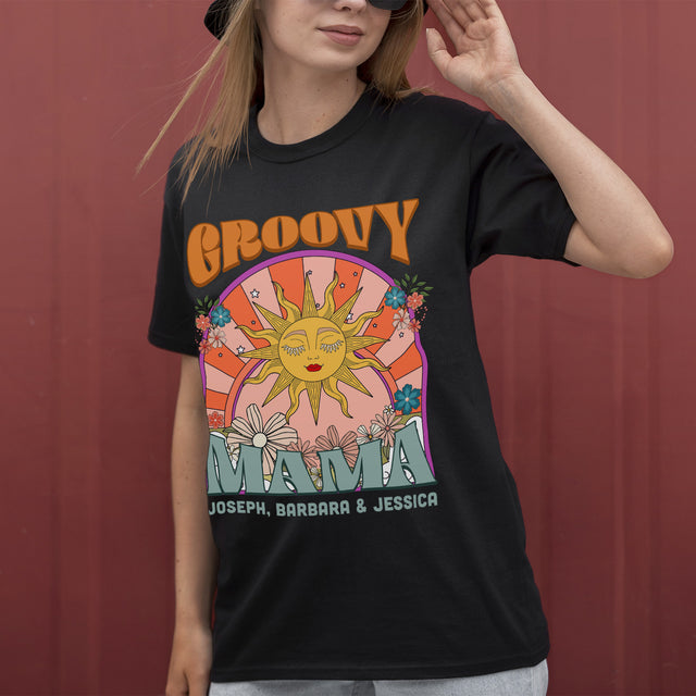 Custom Groovy Mama Sun Design Shirt