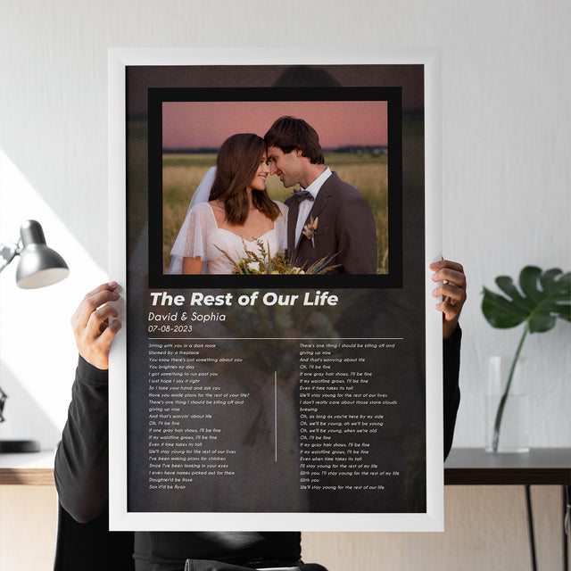 Personalized Song Lyrics Photo Framed Art Print