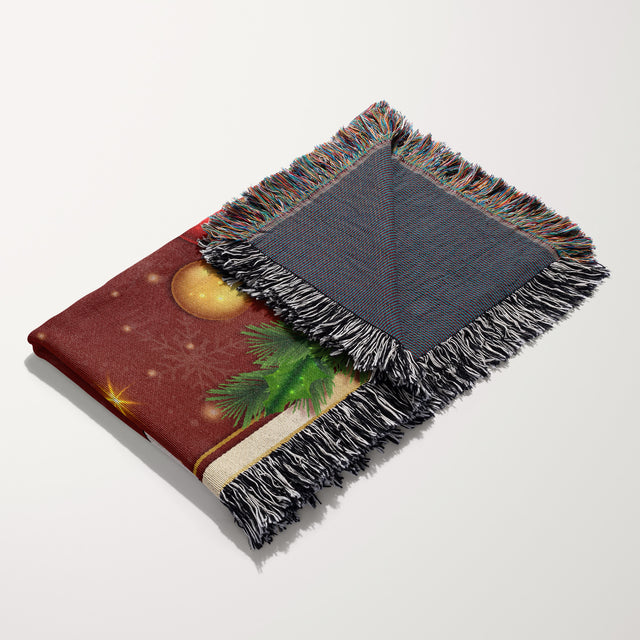 Christmas Polar Bear Custom Name Blanket, One Line Art Style