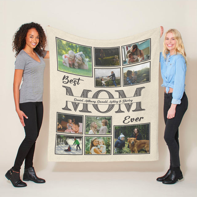 Personalized Photo Blanket for Mom - Best Mom Ever Picture Blanket