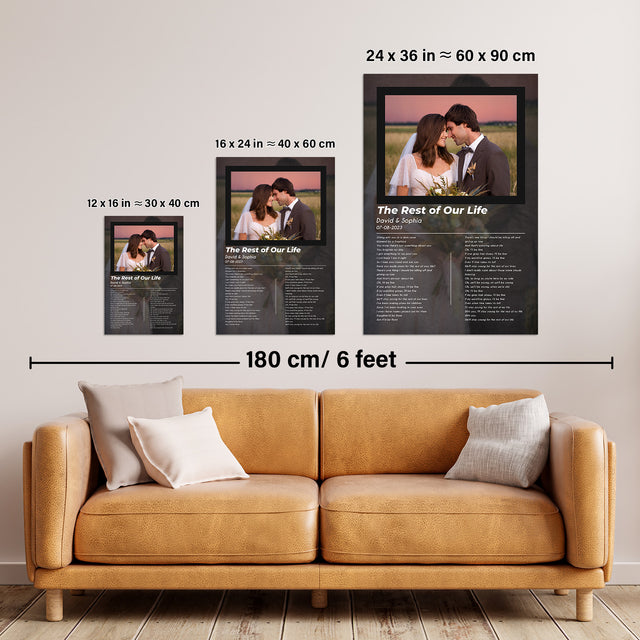Personalized Song Lyrics Photo Framed Art Print