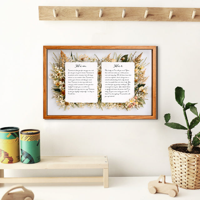 Personalized Wedding Vows 2 Layered Wooden Art KR03