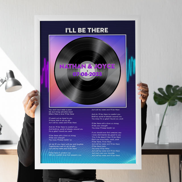 Personalized Song Lyrics Vinyl Record Framed Art Print